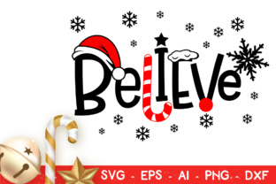 Believe Christmas Cut File Vector for Crafts