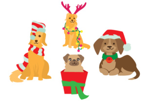 Christmas Dogs: A Versatile Graphic Design Asset for Seasonal Selling