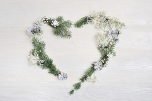 Christmas Heart Wreath: Holidays Branding Asset