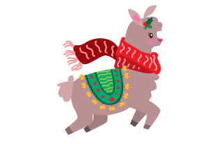Christmas Llama: A Festive Graphic Design Asset for Seasonal Selling