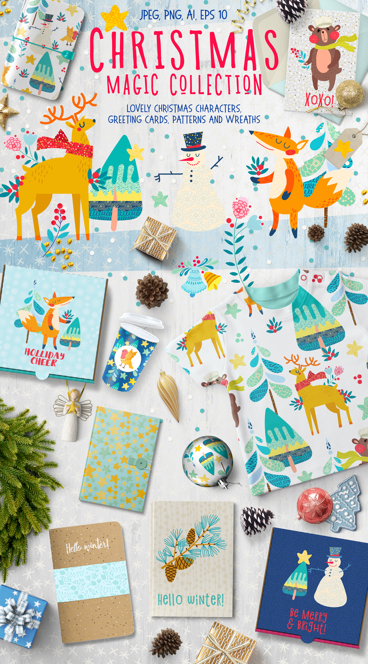 Christmas Magic Collection Winter Forest Illustrations