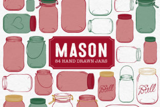 Christmas Mason Jars Illustrations