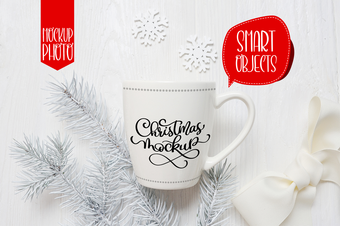 Christmas Mug and Letter Mockups by Mugs Amp