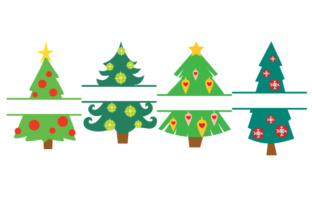 Christmas Tree Monogram Frames for Festive Branding