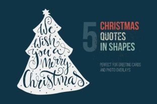 Handdrawn Christmas Quotes in Shapes Illustrations
