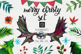 Merry Christy Set: Festive Illustrations for Branding