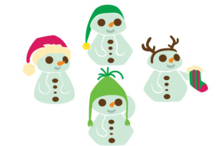 Snowman with Christmas Hat Design Set