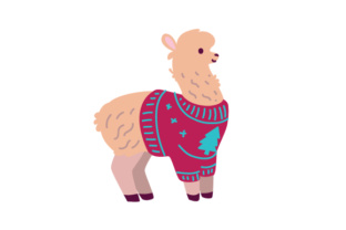 Ugly Christmas Sweater Llama for Seasonal Design
