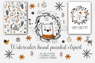 Watercolor Christmas Clipart Illustrations